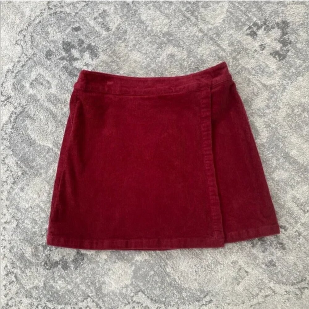 Copper Key Women’s Maroon Corduroy Wrap Mini Skort
